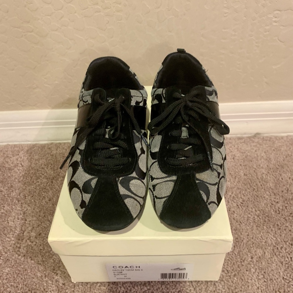 Black Coach tennis shoes size 7